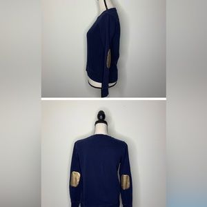 Navy Blue & Gold Elbow Patch GAP Sweatshirt sz. L